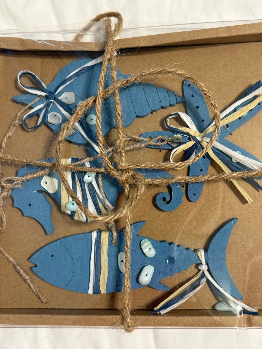 Department 56 Blue Nautical Fish and Seahorse Wall Décor